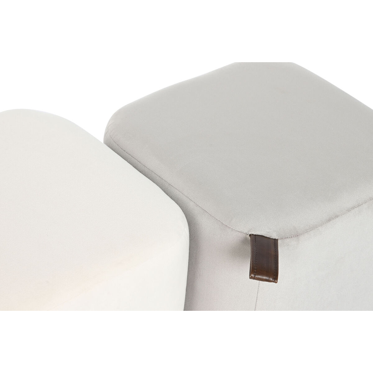 Fotpall DKD Home Decor Gul Blå Beige Grå Scandi 35 x 35 x 35 cm (2 antal) - 3