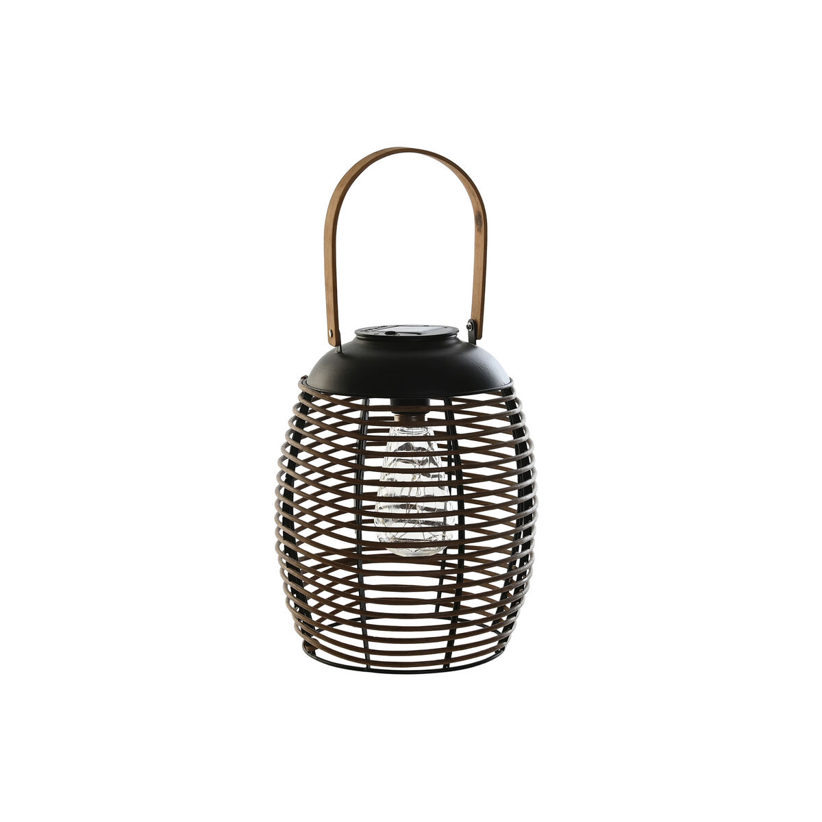 Solcellslampa DKD Home Decor Brun Svart Bambu Rattan 22 x 22 x 39 cm - 5