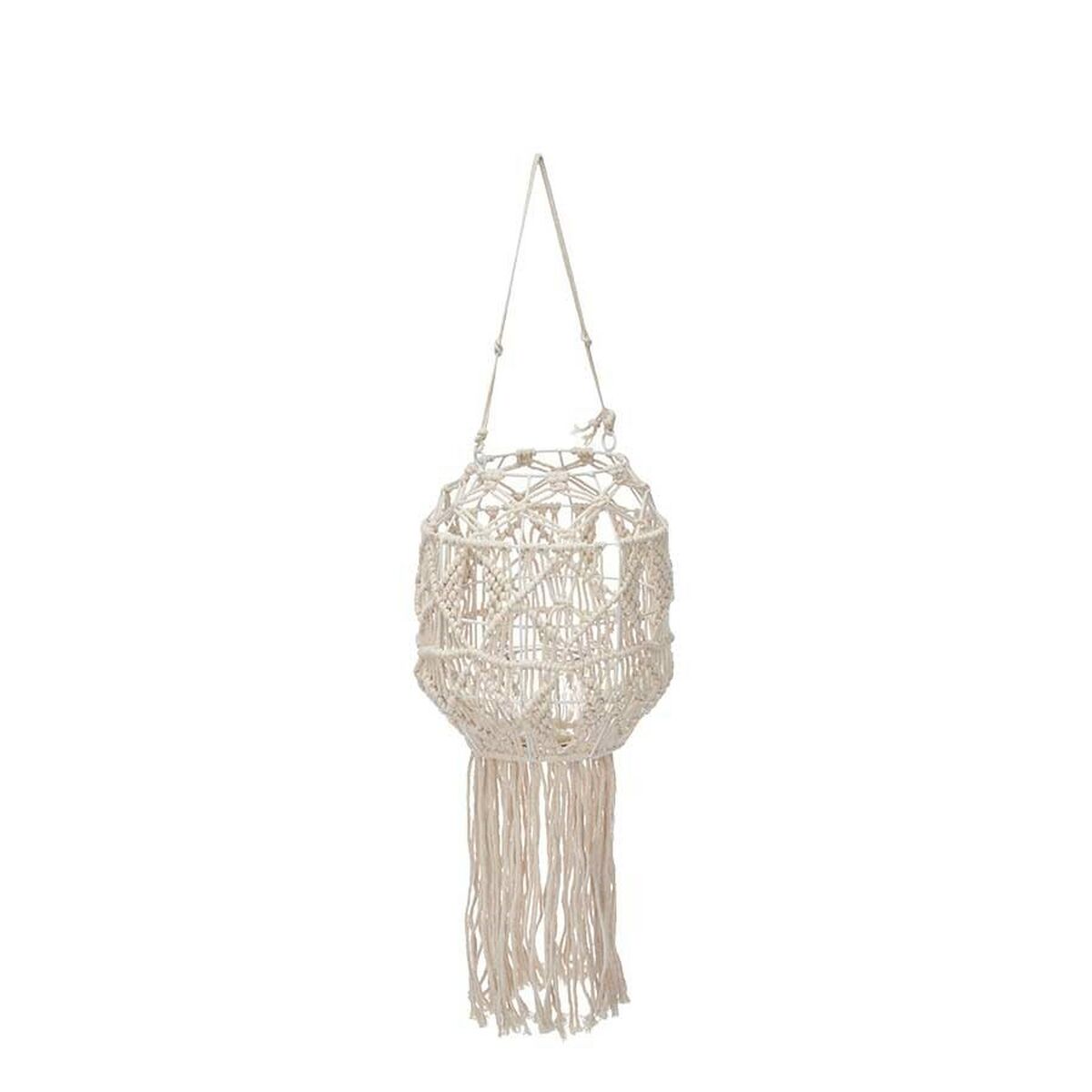 Lykta Gift Decor Vit Bomull Glas Makramé 24 x 90 x 24 cm (4 antal) - 2