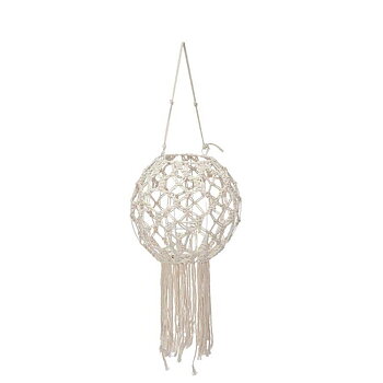 Lykta Gift Decor Vit Bomull Glas Makramé 25 x 27 x 25 cm (4 antal)
