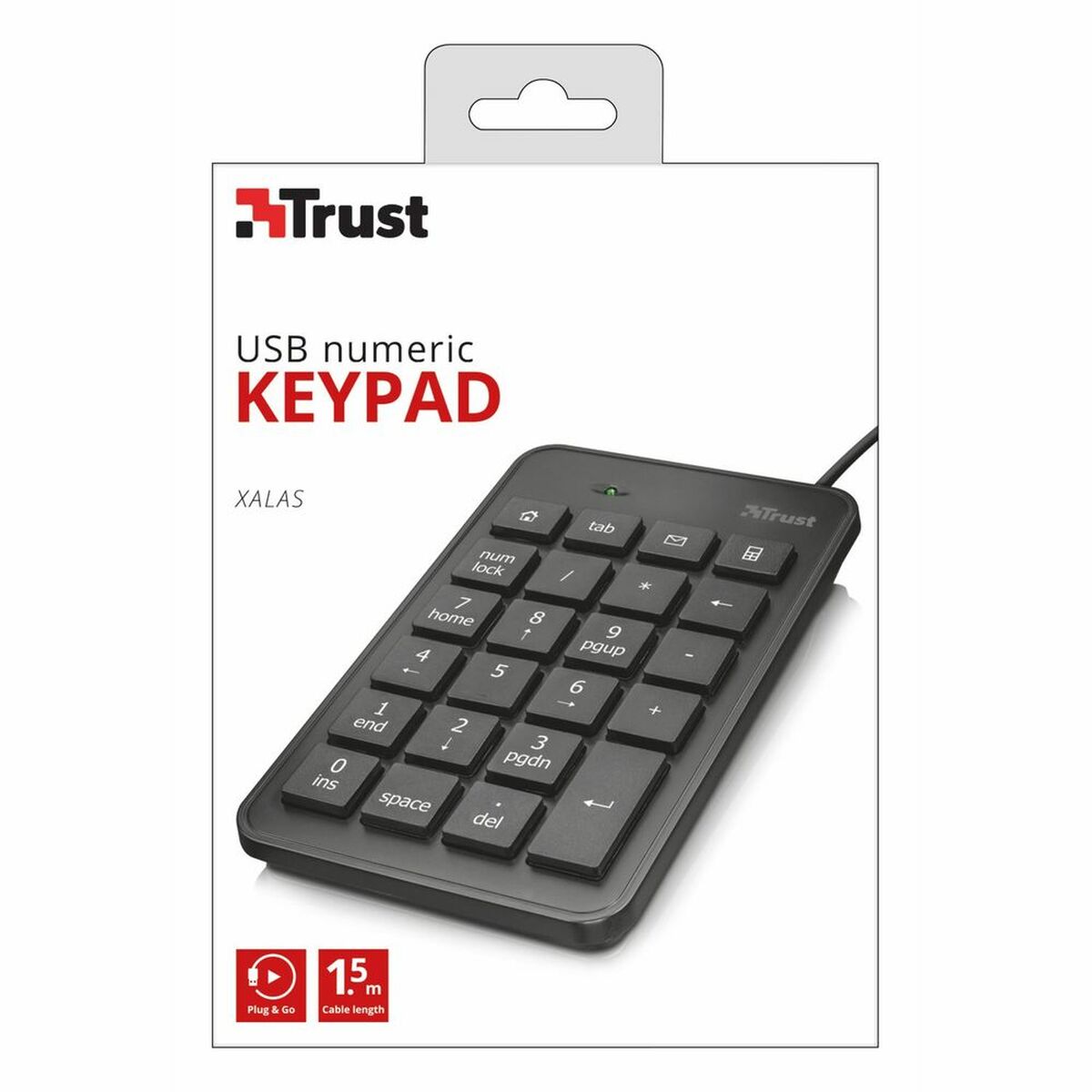 Numeriskt tangentbord Trust 22221 Svart