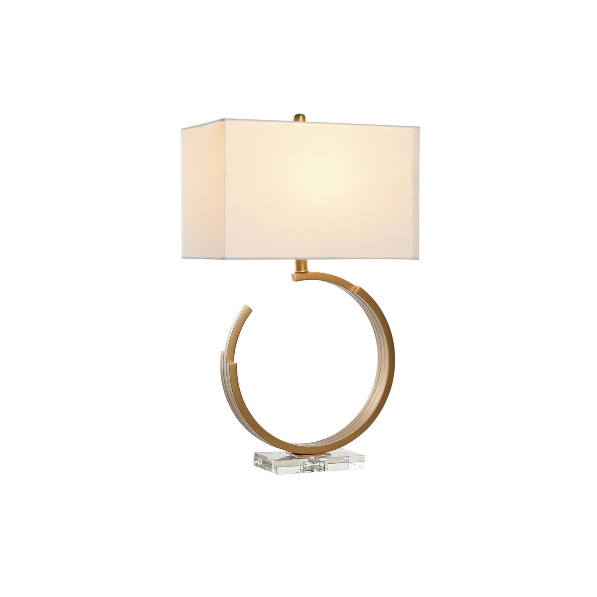 Bordslampa DKD Home Decor 40 x 23 x 68 cm Glas Gyllene Metall Transparent Vit 40 W 240 V - 3