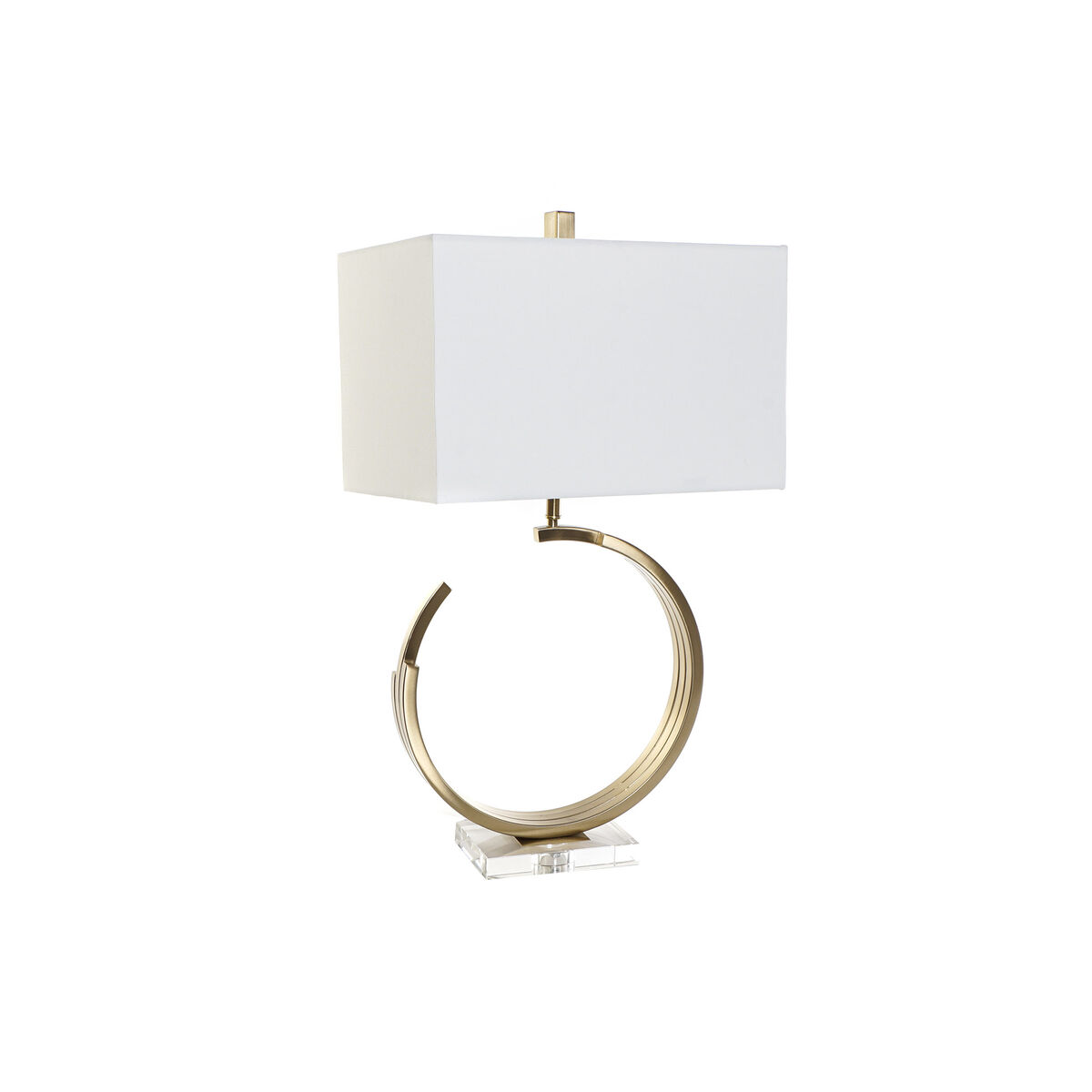 Bordslampa DKD Home Decor 40 x 23 x 68 cm Glas Gyllene Metall Transparent Vit 40 W 240 V - 2