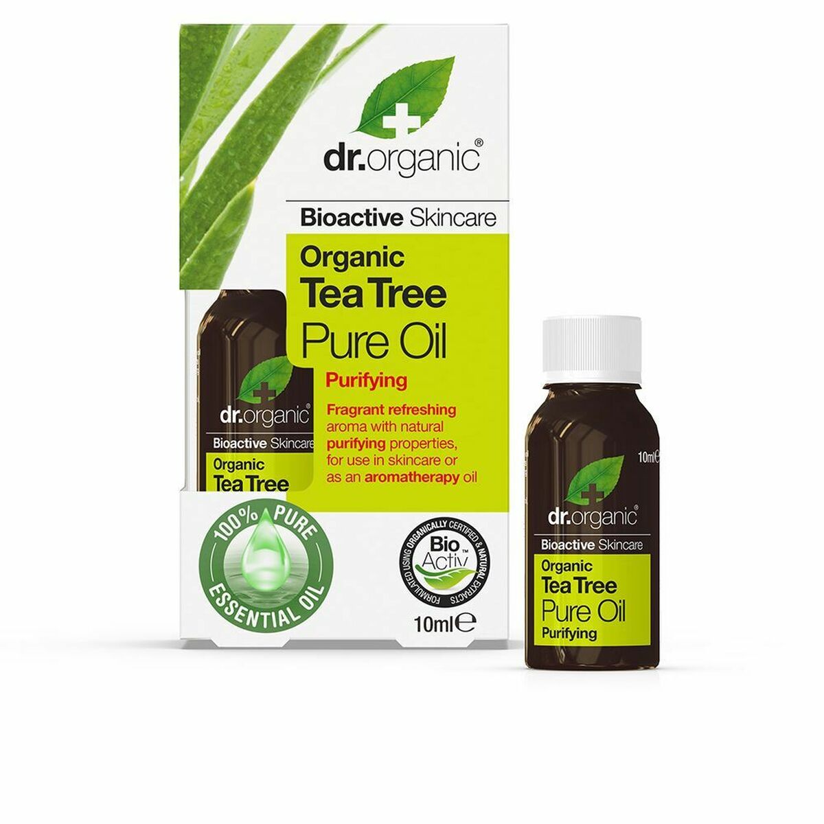 Ansiktsolja Dr.Organic Bioactive Organic 10 ml Lugnande Tea tree
