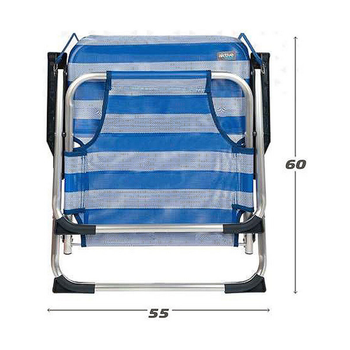Strandstol Aktive Vit Marinblå 55 x 35 x 72 cm 44 x 35 x 72 cm - 2