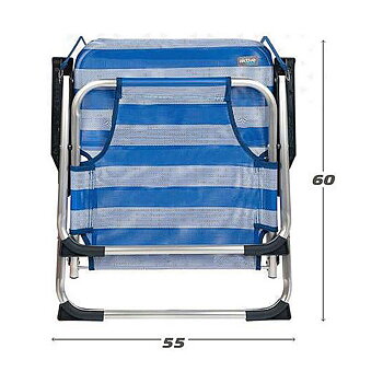Strandstol Aktive Vit Marinblå 55 x 35 x 72 cm 44 x 35 x 72 cm