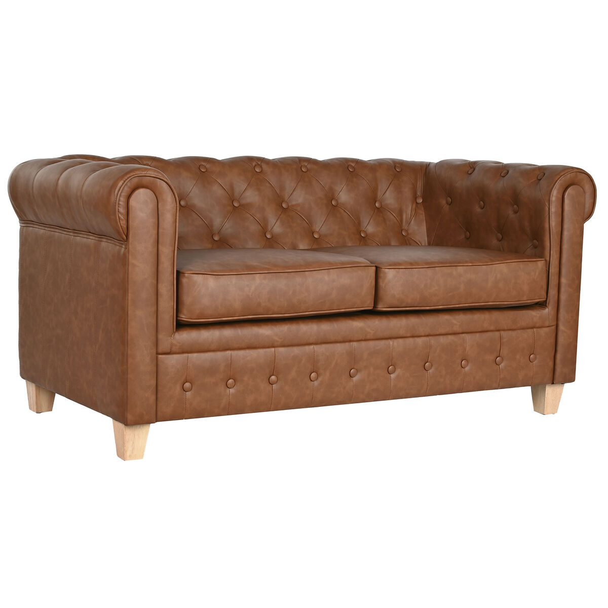 2-mans soffa Home ESPRIT Brun Naturell Vintage 151 X 79 X 70 cm