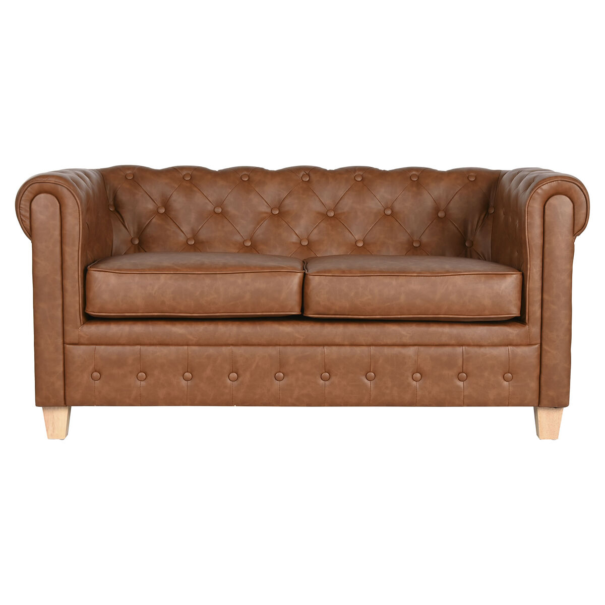 2-mans soffa Home ESPRIT Brun Naturell Vintage 151 X 79 X 70 cm - 6