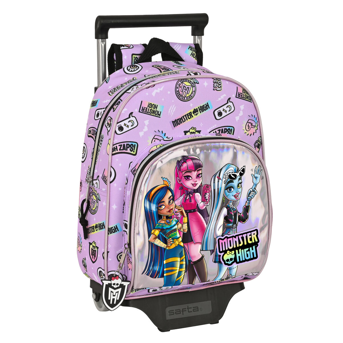 Skolväska med hjul Monster High Best boos Lila 28 x 34 x 10 cm - 3