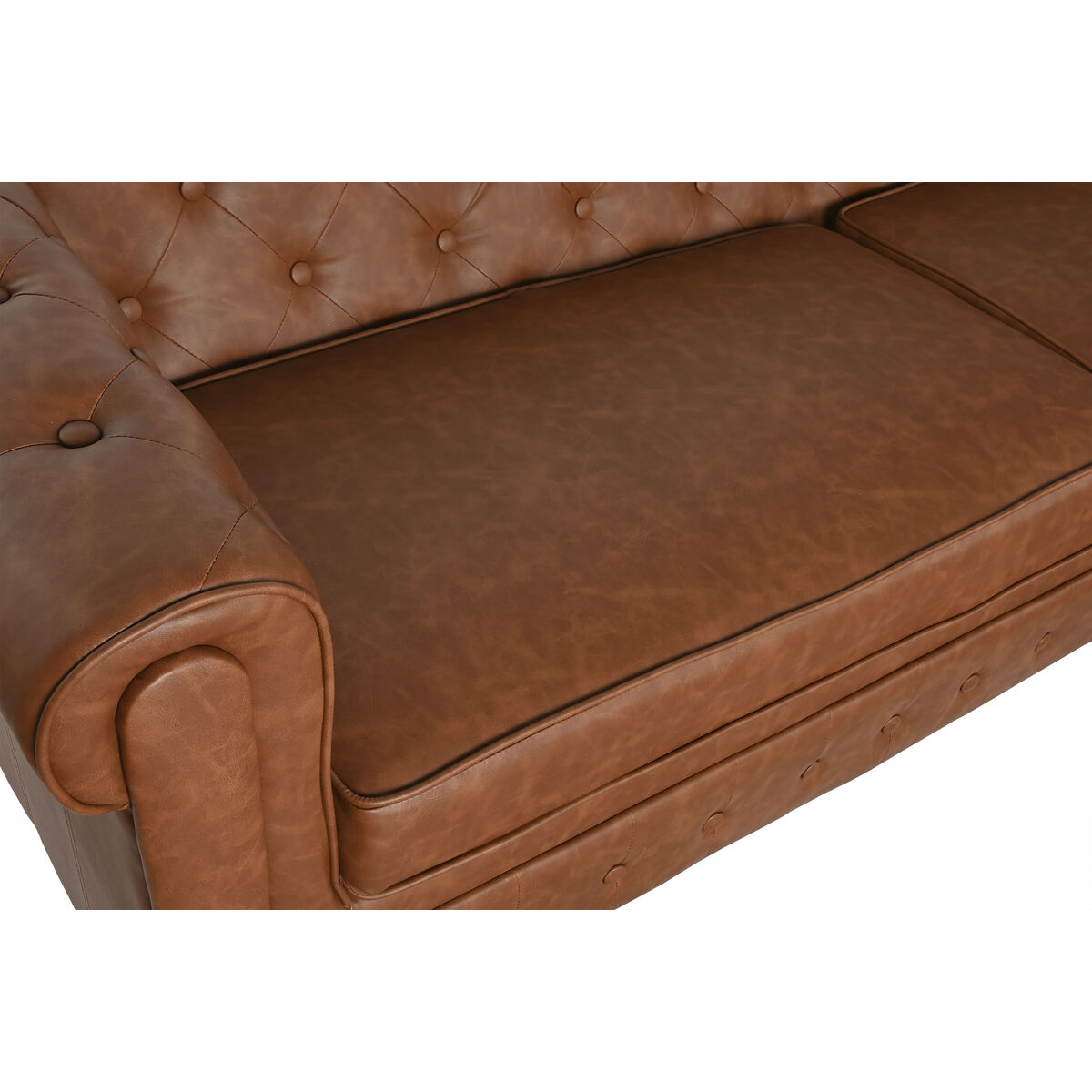 3-mans soffa Home ESPRIT Brun Naturell Vintage 218 X 78 X 70 cm - 2