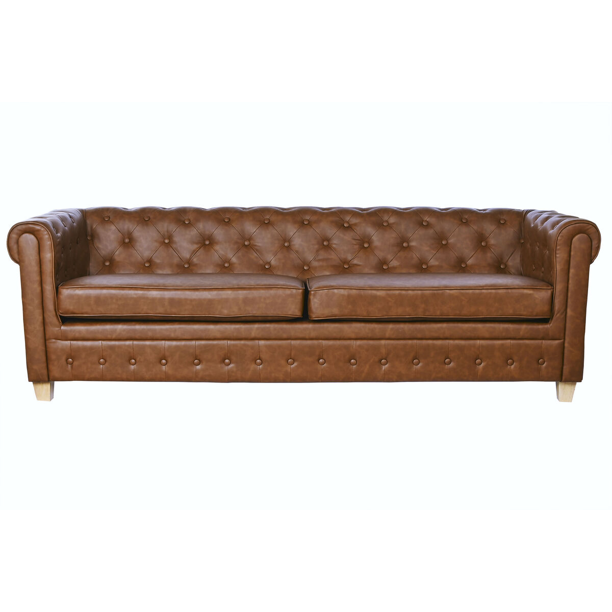 3-mans soffa Home ESPRIT Brun Naturell Vintage 218 X 78 X 70 cm - 7