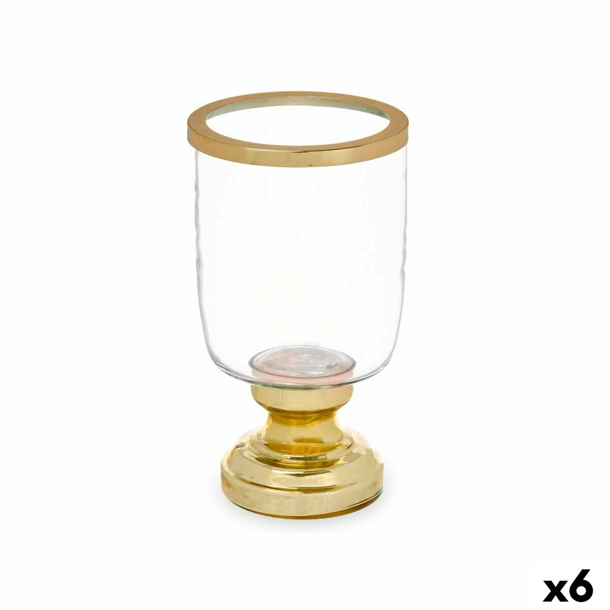 Ljusstakar Gift Decor Gyllene Glas Stål 12 x 24,5 x 12 cm Vinglas (6 antal)