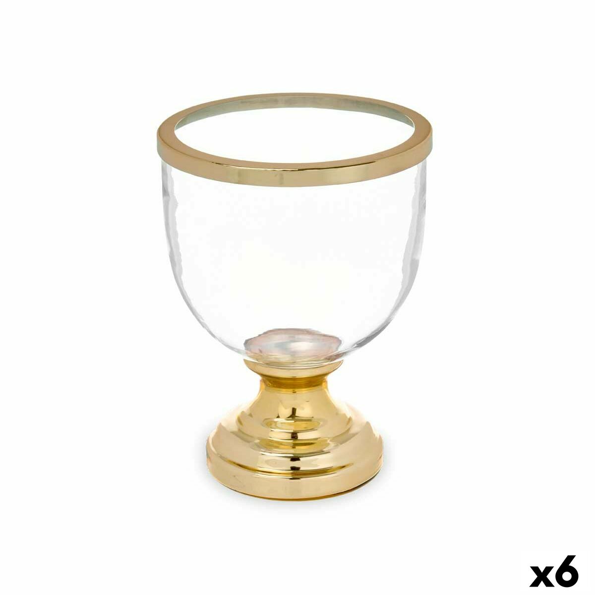 Ljusstakar Gift Decor Gyllene Glas Stål 17,3 x 23,5 x 17,3 cm Vinglas (6 antal)