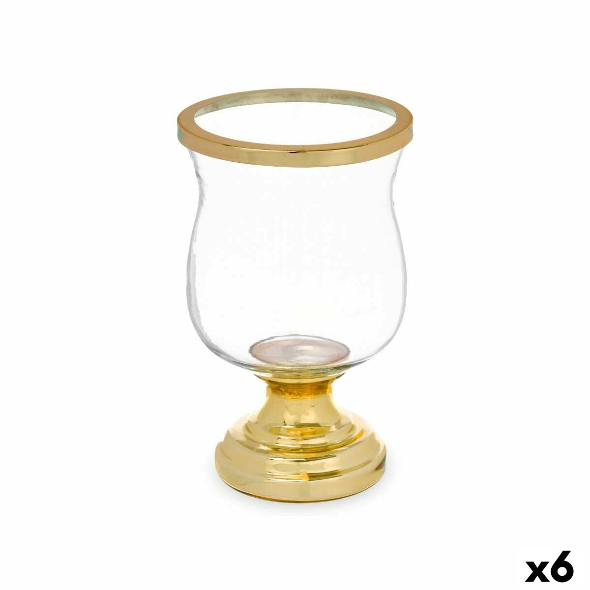 Ljusstakar Gift Decor Gyllene Glas Stål 15,5 x 26 x 15,5 cm Vinglas (6 antal)