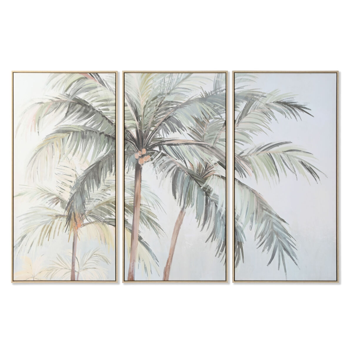 Kanvas Home ESPRIT Grön Palmer Tropiskt 180 x 4 x 120 cm (3 Delar)