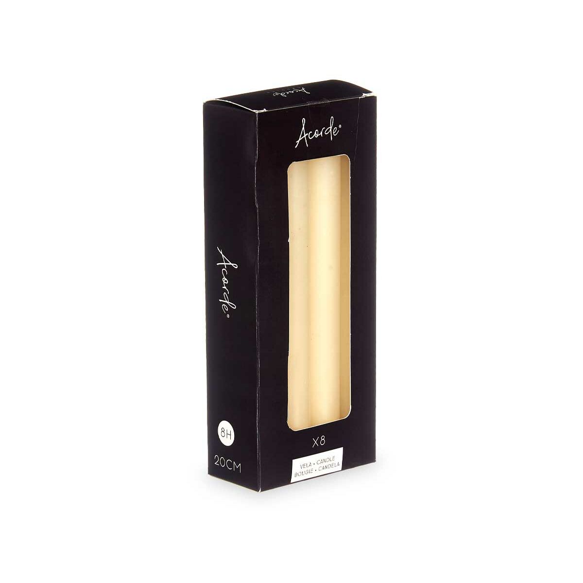 Set med levande ljus Acorde Kräm 2 x 2 x 20 cm 8,5 x 21 x 4,5 cm (12 antal) - 3