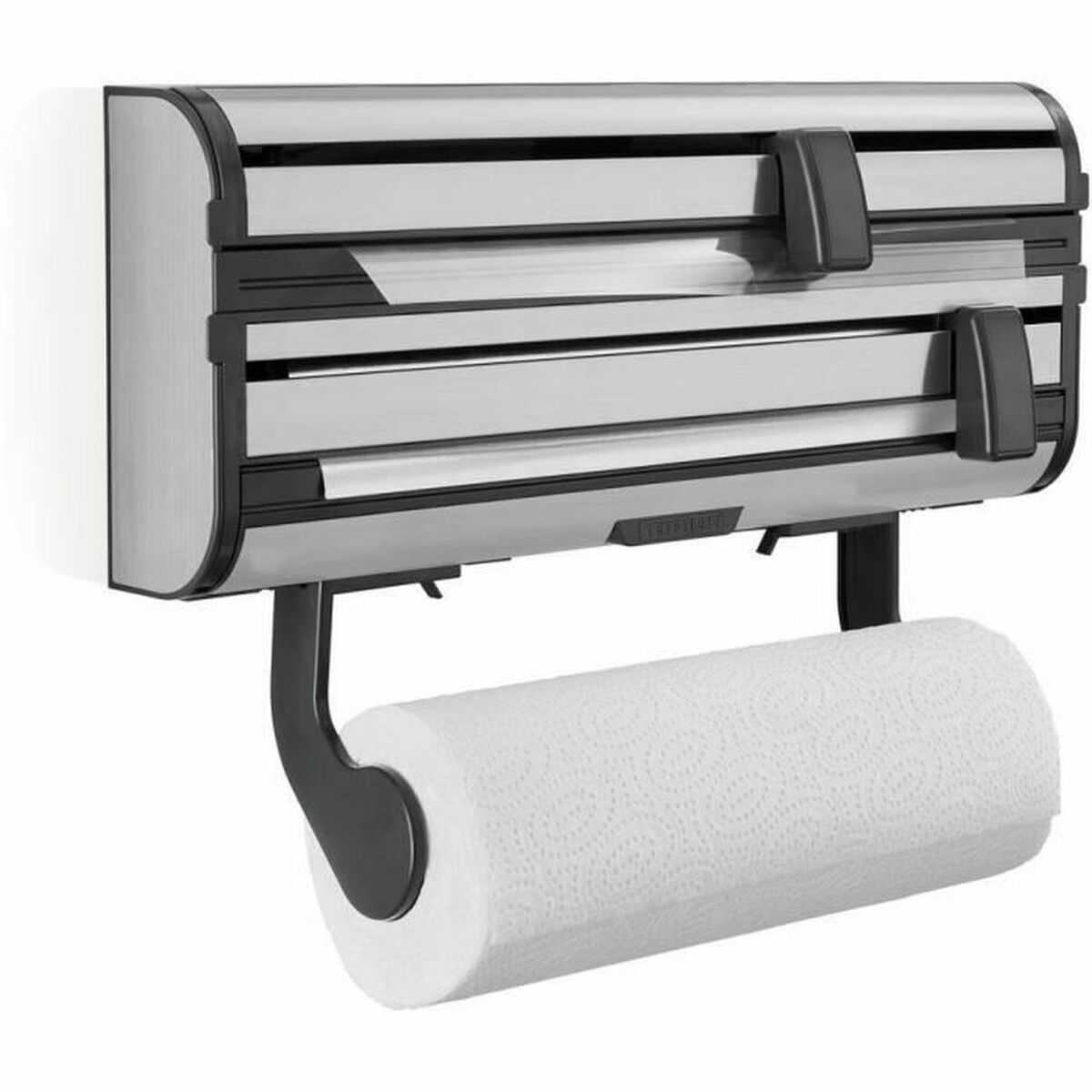 Hushållspappershållare Leifheit 25793 Svart Aluminium Plast