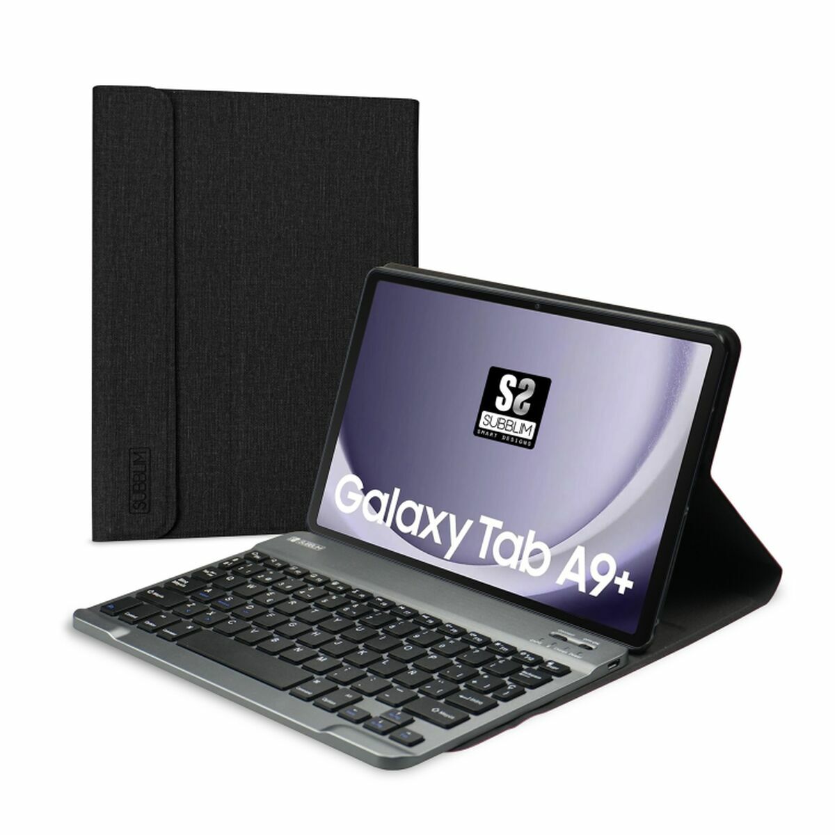 Fodral till Läsplatta Subblim SUBKT3-BTS060 Svart Qwerty Spanska