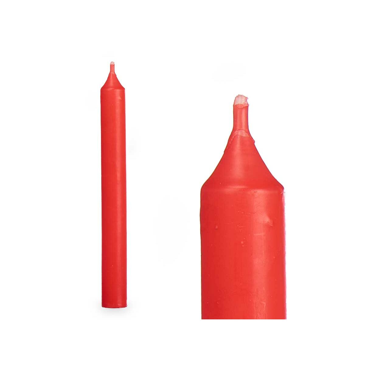 Set med levande ljus Acorde Röd 2 x 2 x 20 cm 8,5 x 21 x 4,5 cm (12 antal) - 4