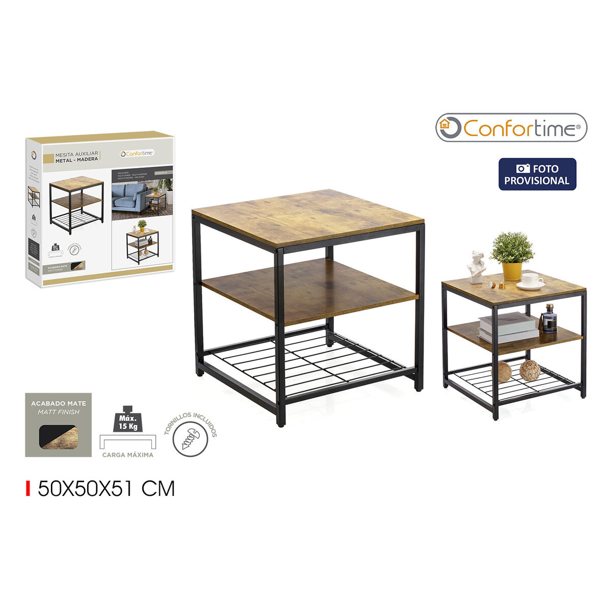 Bokhylla Confortime 50 x 50 x 51 cm (2 antal) - 2