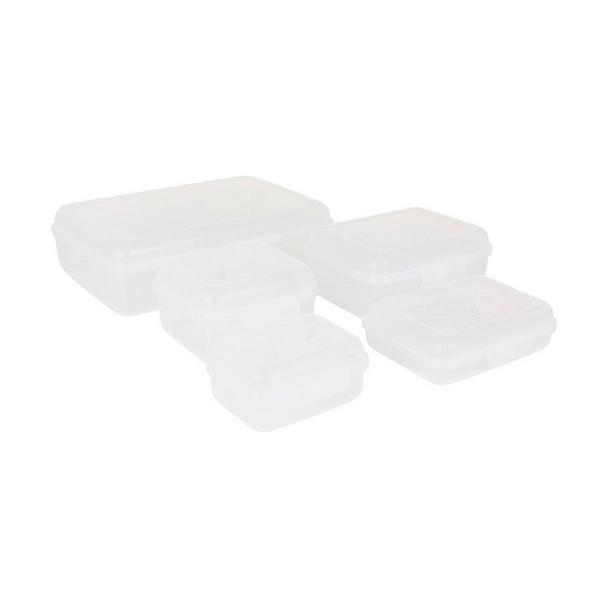 Lunchlådor, set 5 Tontarelli Fill box Rektangulär Vit 5 Delar (29,5 x 20,2 x 8,6 cm)