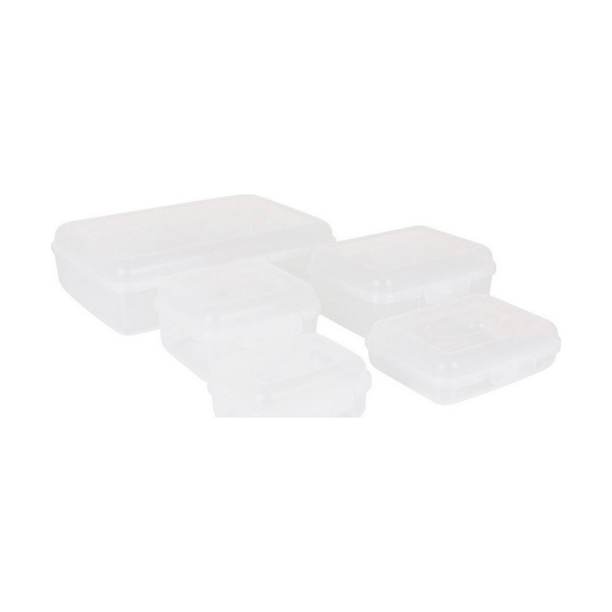 Lunchlådor, set 5 Tontarelli Fill box Rektangulär Vit 5 Delar (29,5 x 20,2 x 8,6 cm) - 2