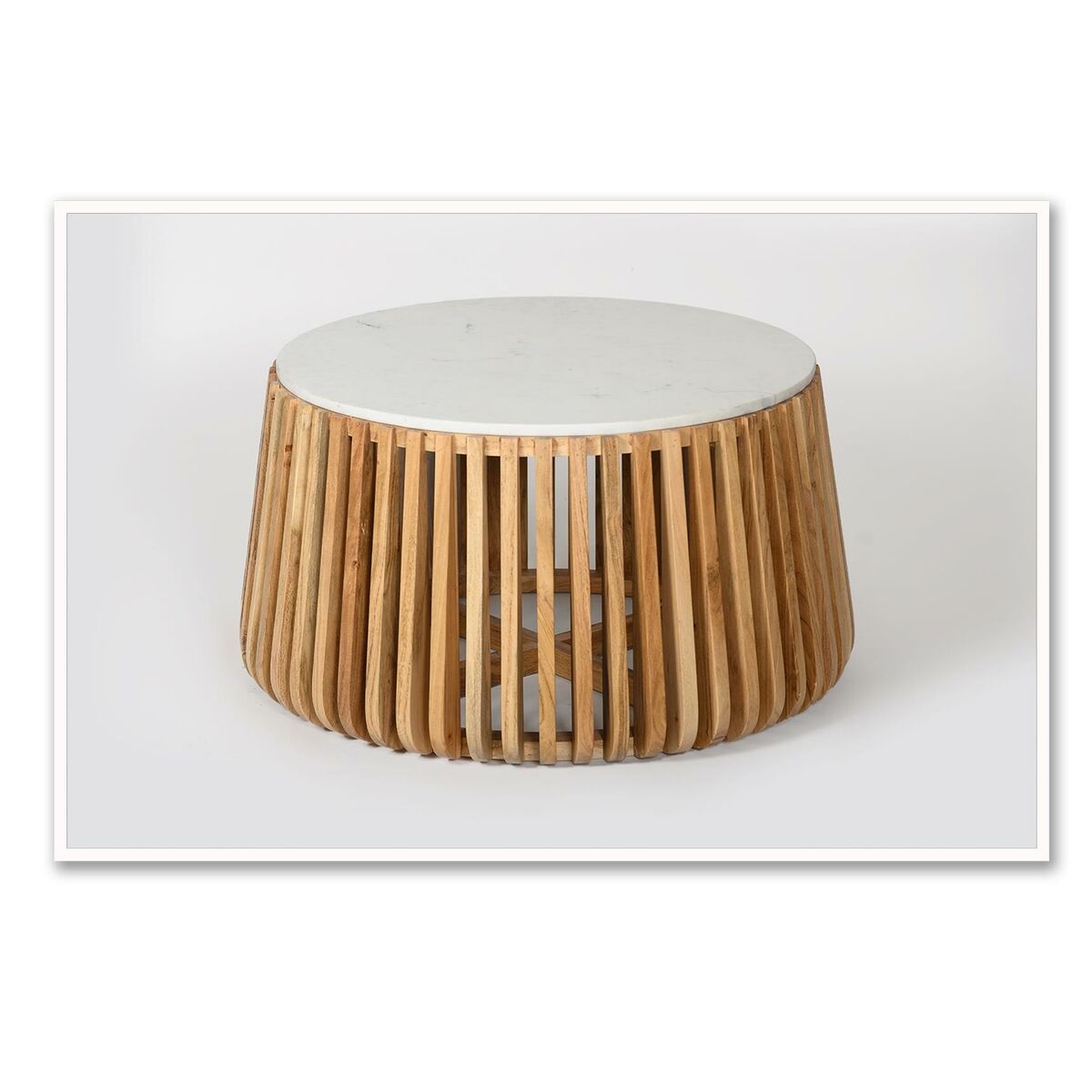 Soffbord DKD Home Decor Marmor Mangoträ 85 x 85 x 45 cm - 2