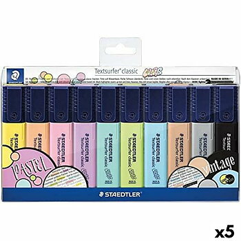 Fluorescerande markörsuppsättning Staedtler Textsurfer Classic Pastel & Vintage Vintage Bakverk (5 antal)
