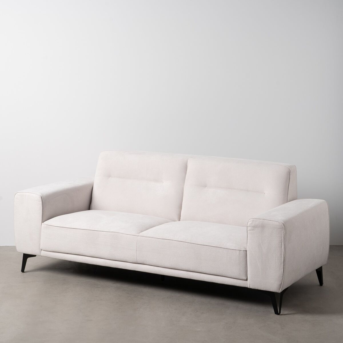 3-mans soffa Kräm Trä 220 x 87 x 85 cm - 2