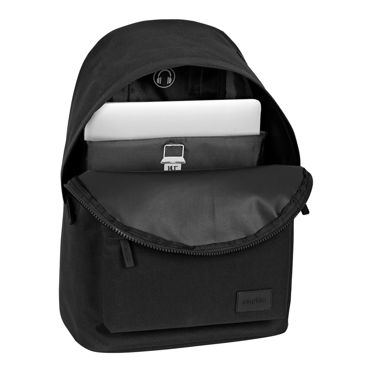 Skolryggsäck Safta   31 x 41 x 16 cm Svart - 5