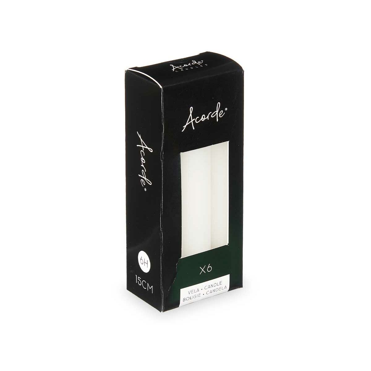 Set med levande ljus Acorde Vit 2 x 2 x 15 cm 6 x 15 x 4 cm (12 antal) - 3
