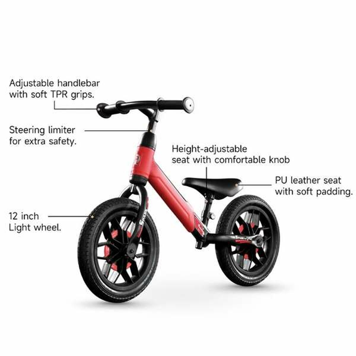 Barncykel Ociotrends Spark Röd Utan pedaler - 2