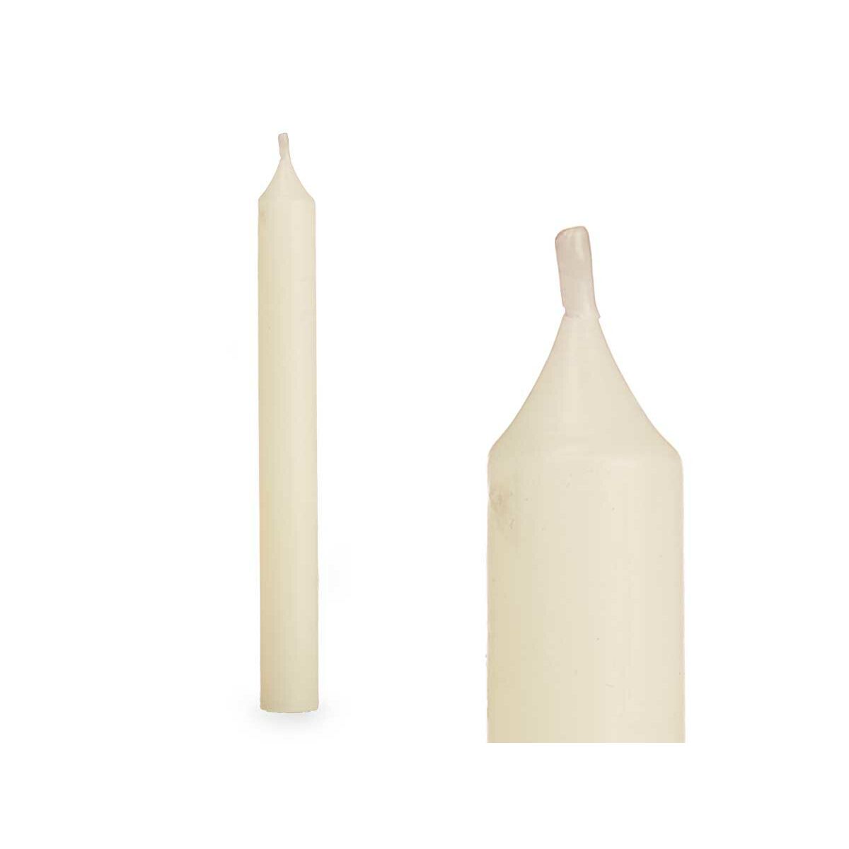 Set med levande ljus Acorde Kräm 2 x 2 x 15 cm 6 x 15 x 4 cm (12 antal) - 4