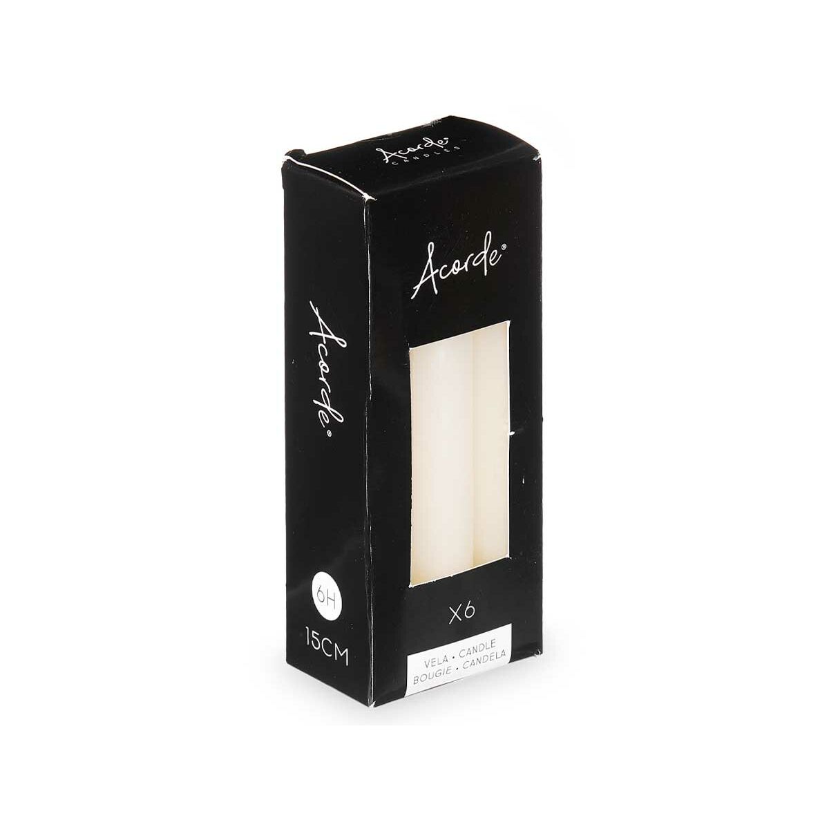 Set med levande ljus Acorde Kräm 2 x 2 x 15 cm 6 x 15 x 4 cm (12 antal) - 3