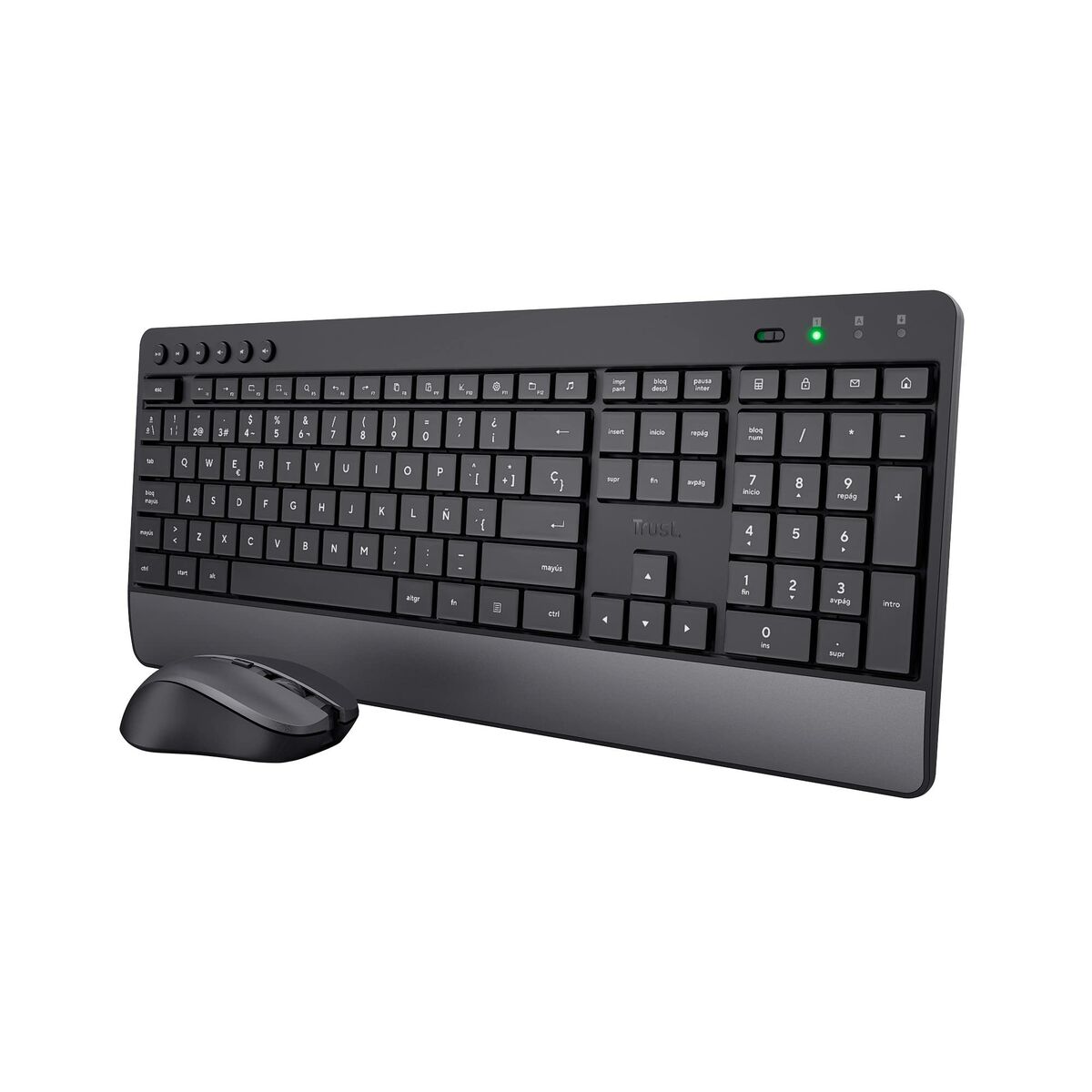 Tangentbord och Mus Trust Trezo Svart Qwerty Spanska