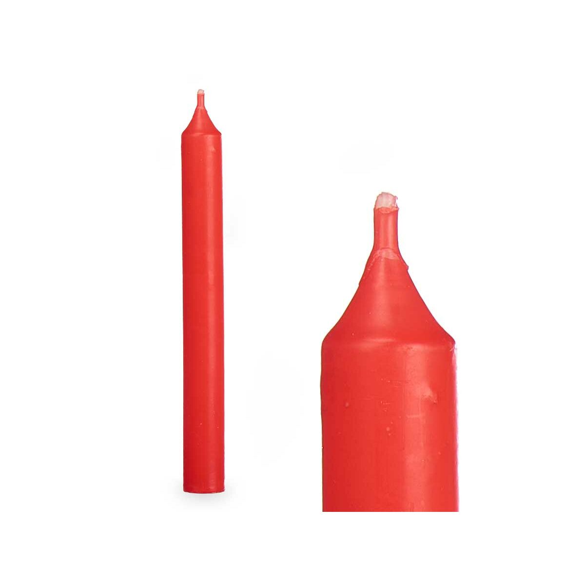 Set med levande ljus Acorde Röd 2 x 2 x 15 cm 6 x 15 x 4 cm (12 antal) - 4