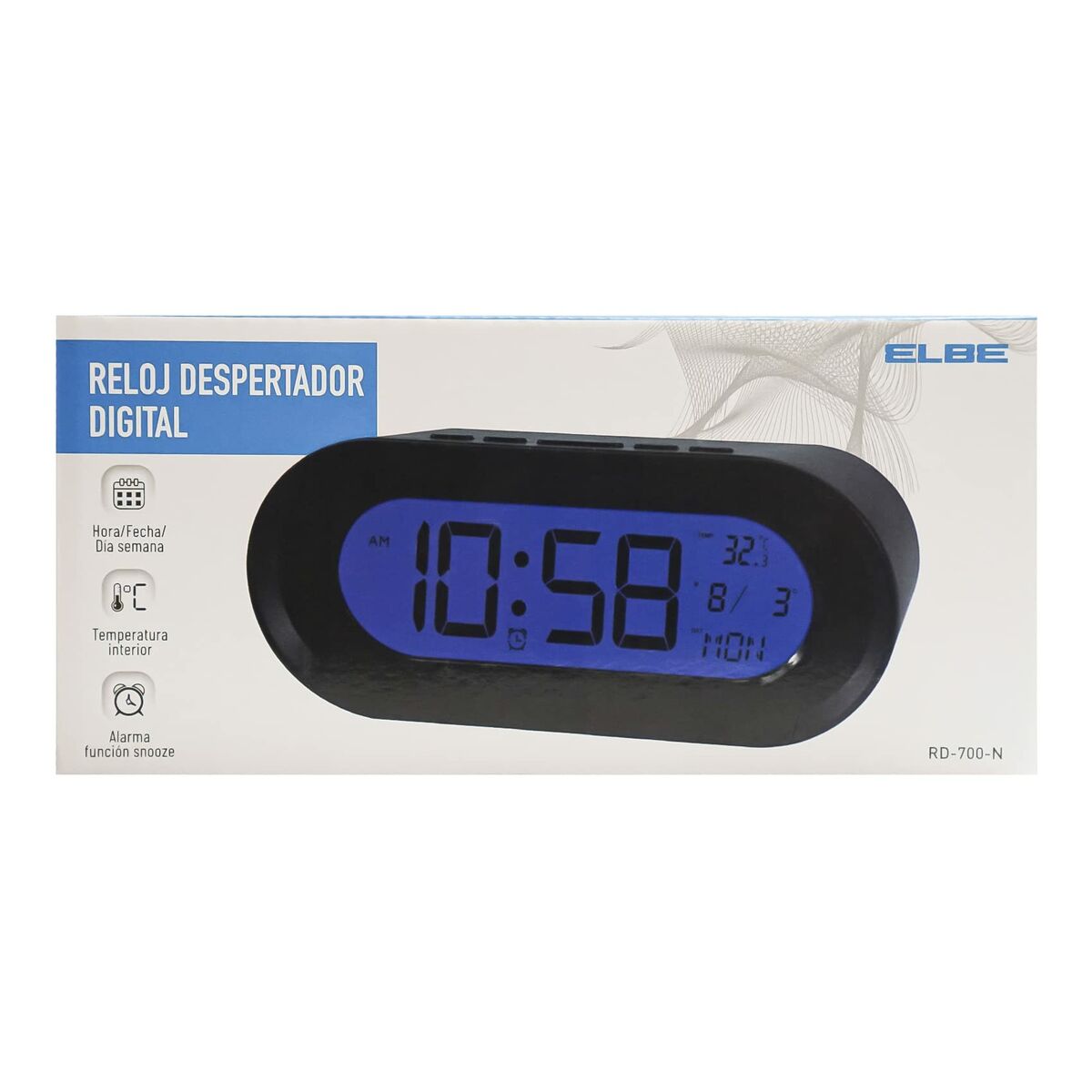 Klockradio ELBE RD700 Svart Termometer - 6