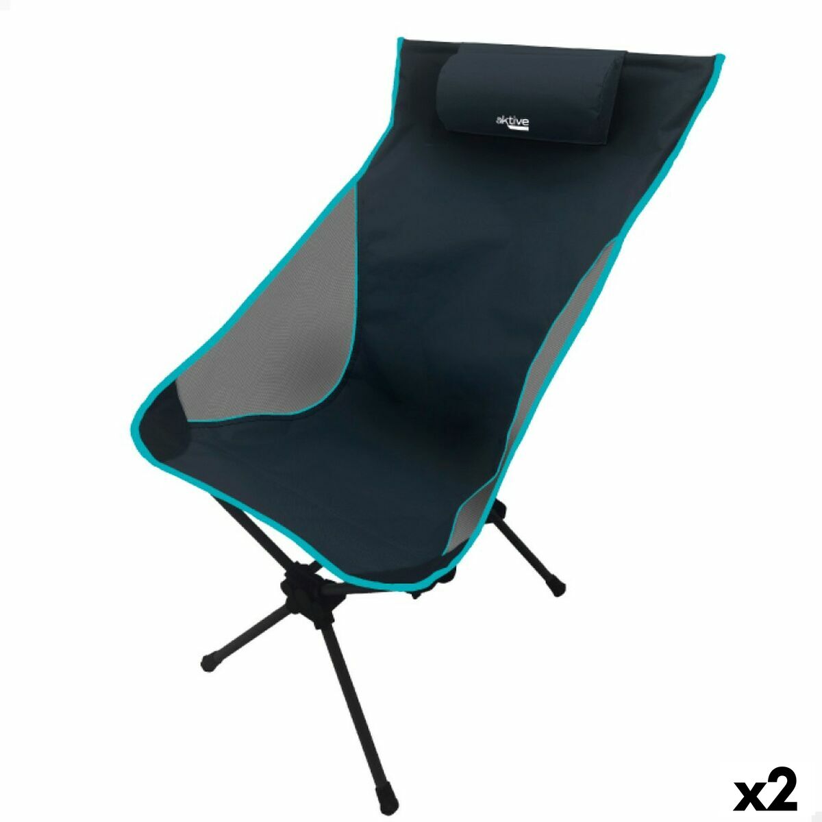 Hopfällbar campingstol Aktive 61 x 99 x 55 cm (2 antal) - 3