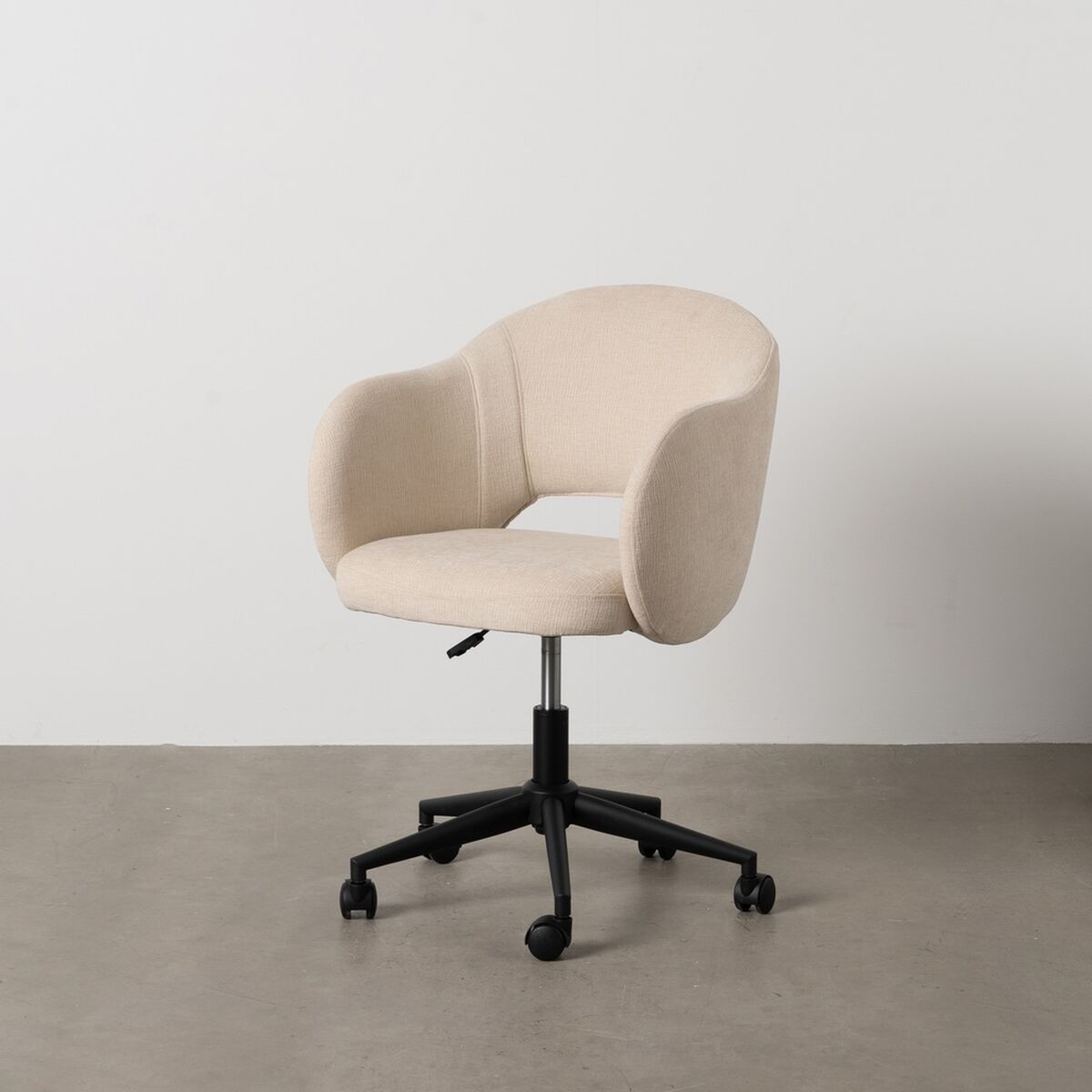 Kontorsstol Svart Kräm 56 x 56 x 85 cm - 2