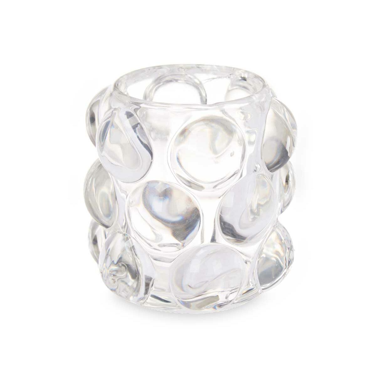 Ljusstakar Gift Decor Transparent Glas 8,4 x 9 x 8,4 cm Mikro-pärlor (12 antal) - 4