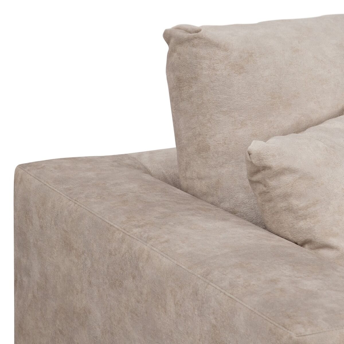 Soffa Beige Fibrer furuträ Skumgummi 206 x 88 x 100 cm - 5
