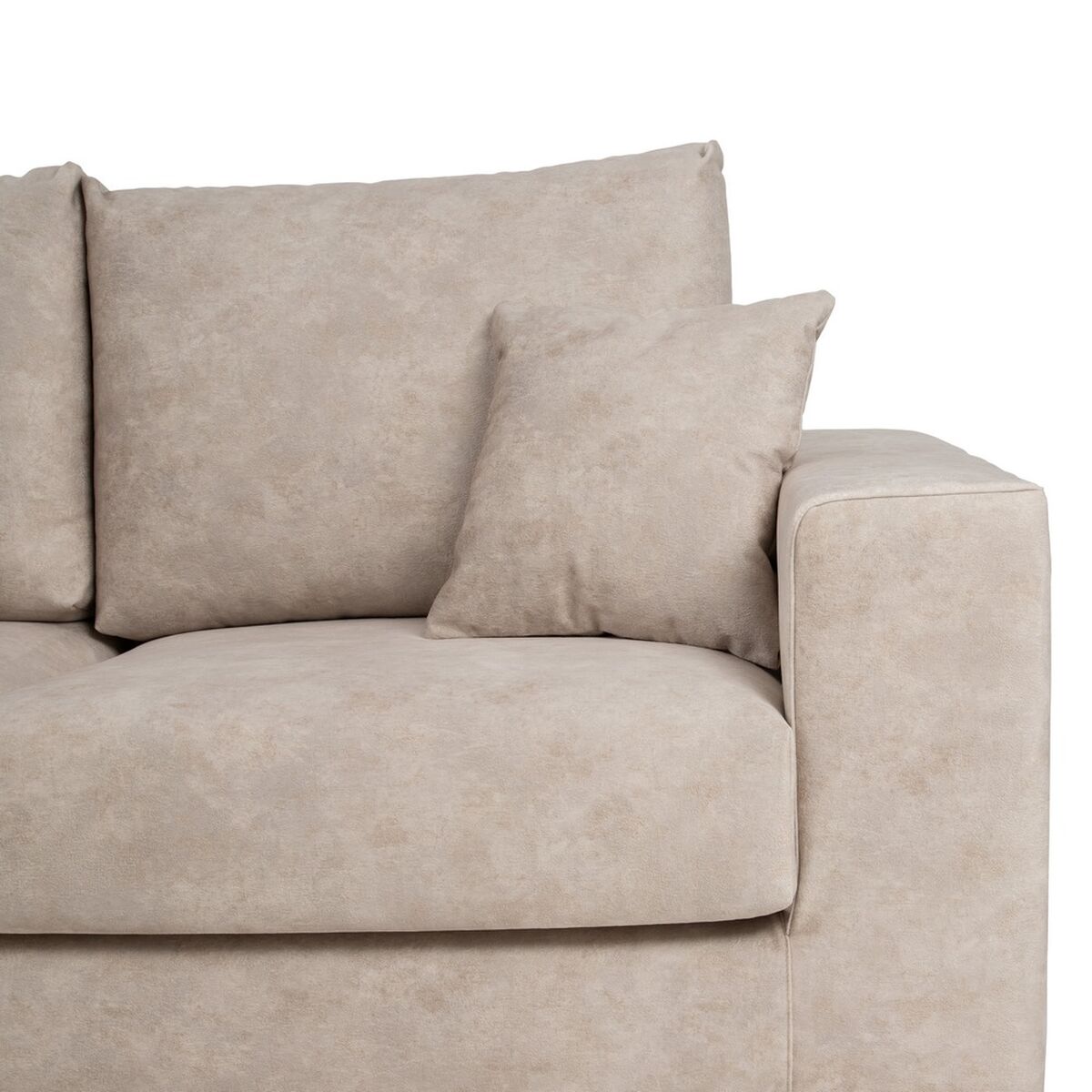 Soffa Beige Fibrer furuträ Skumgummi 206 x 88 x 100 cm - 8