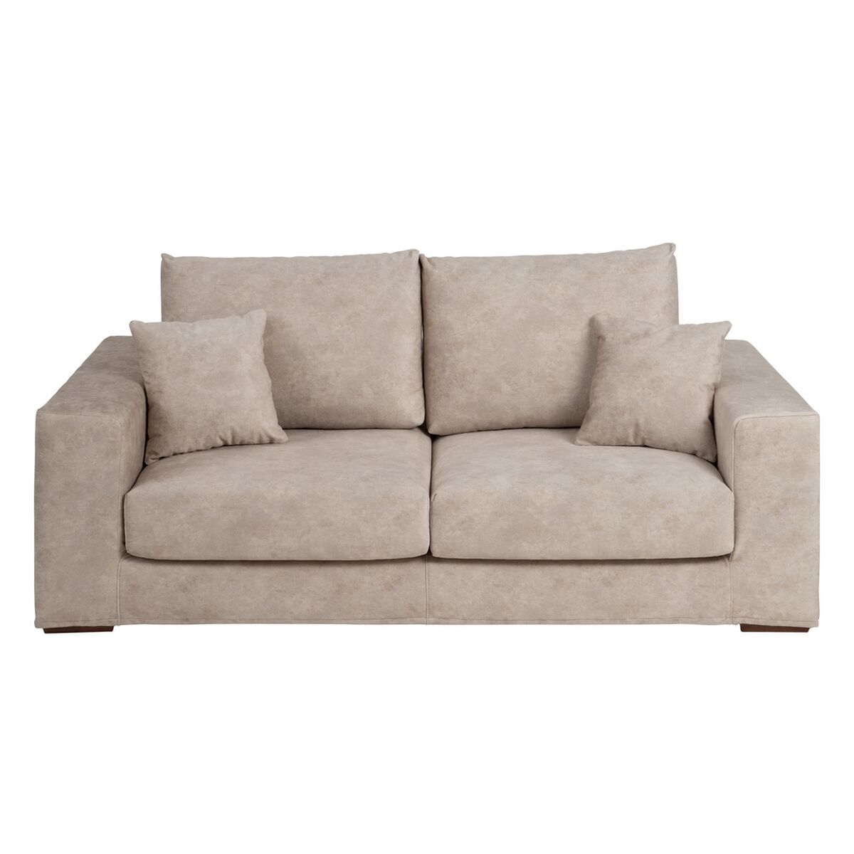 Soffa Beige Fibrer furuträ Skumgummi 206 x 88 x 100 cm - 3