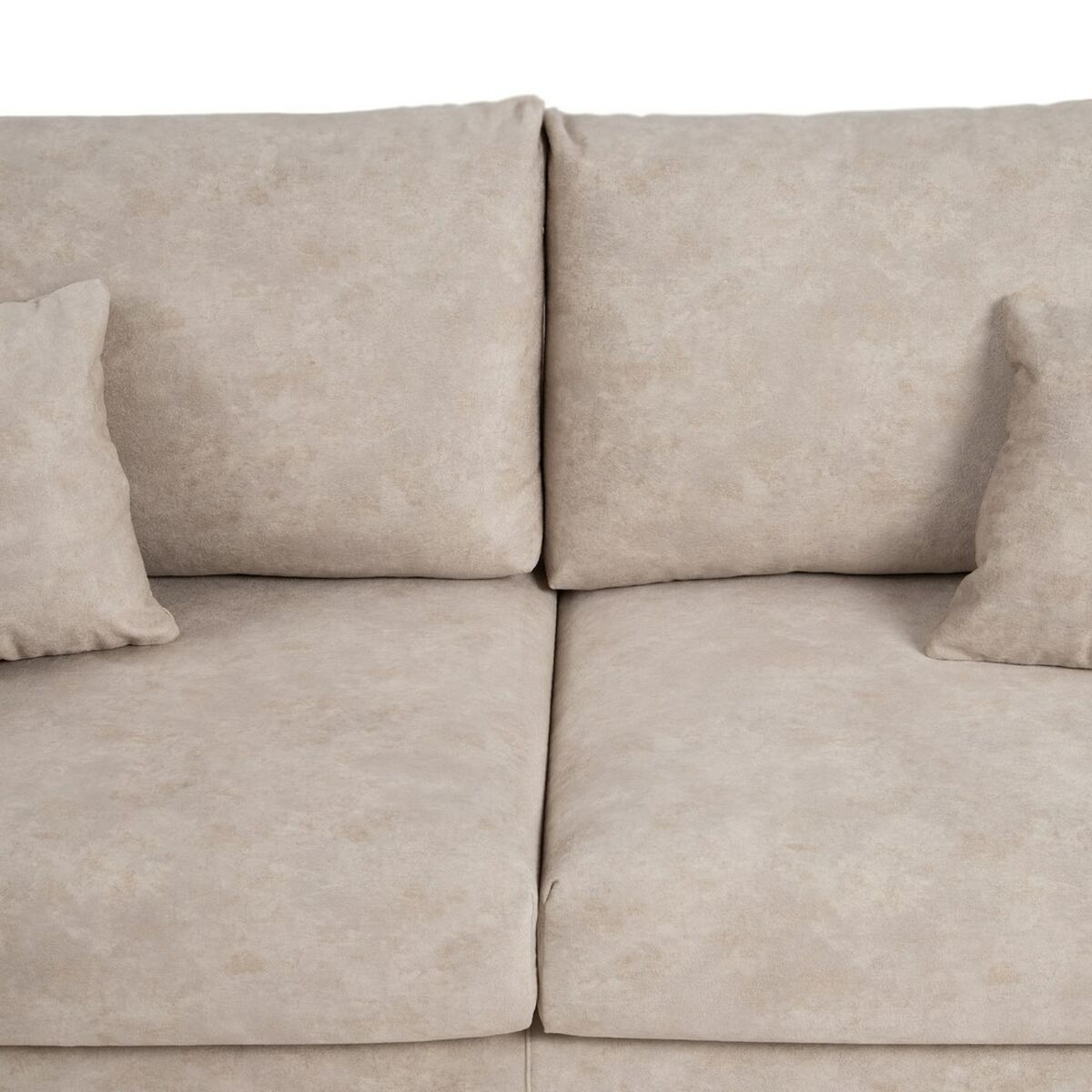 Soffa Beige Fibrer furuträ Skumgummi 206 x 88 x 100 cm - 7
