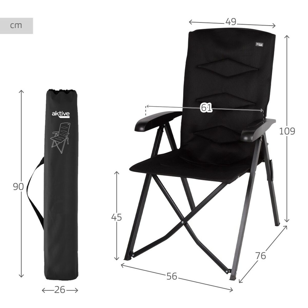Hopfällbar Stol Aktive 49 x 109 x 76 cm - 4