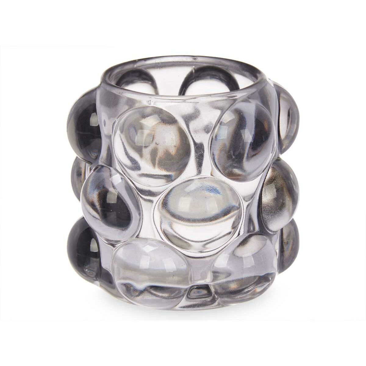 Ljusstakar Gift Decor Grå Glas 8,4 x 9 x 8,4 cm Mikro-pärlor (12 antal) - 4