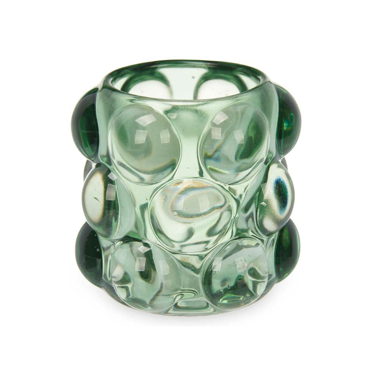 Ljusstakar Gift Decor Grön Glas 8,4 x 9 x 8,4 cm Mikro-pärlor (12 antal) - 4