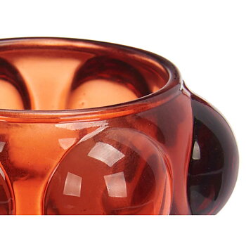 Ljusstakar Gift Decor Orange Takpanna Glas 8,4 x 9 x 8,4 cm Mikro-pärlor (12 antal)