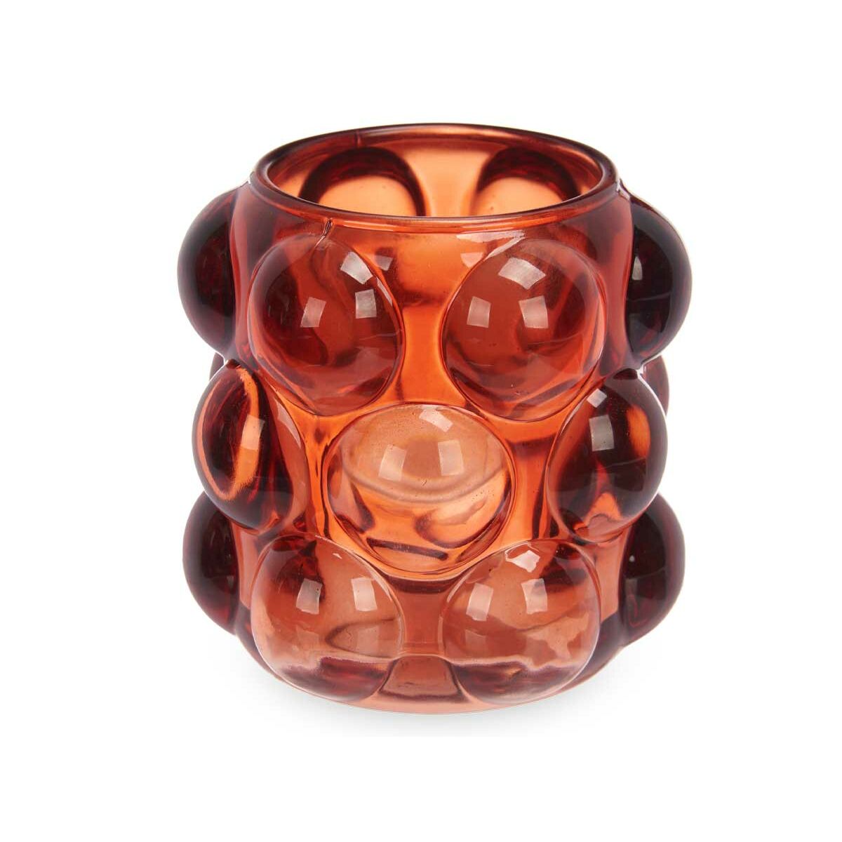 Ljusstakar Gift Decor Orange Takpanna Glas 8,4 x 9 x 8,4 cm Mikro-pärlor (12 antal) - 4