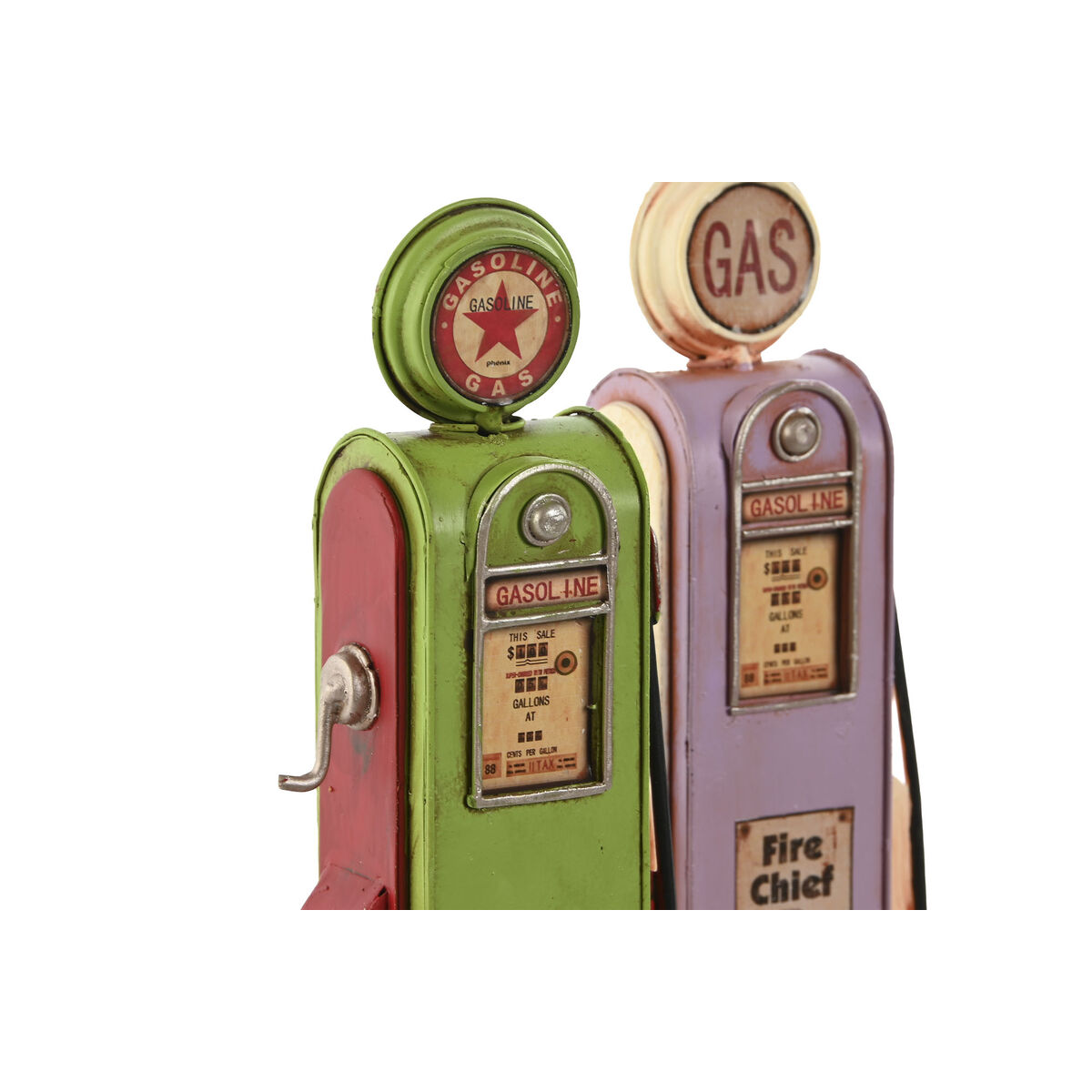 Prydnadsfigur Home ESPRIT Magenta Pistage Vintage gasolinera 7 x 4 x 17 cm (2 antal) - 3